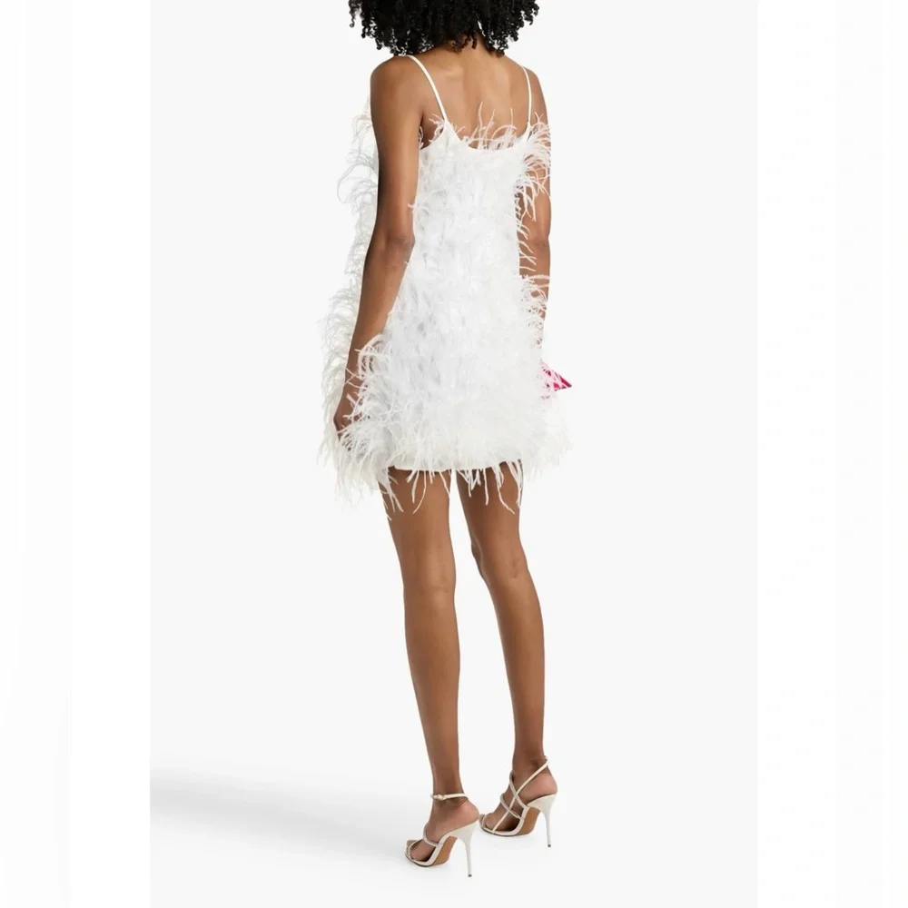 cult gaia White Feathered Mini Dress - Picture 4 of 7
